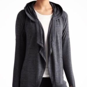 Athleta Blissful Hoodie Wrap Cardigan Medium Charcoal gray